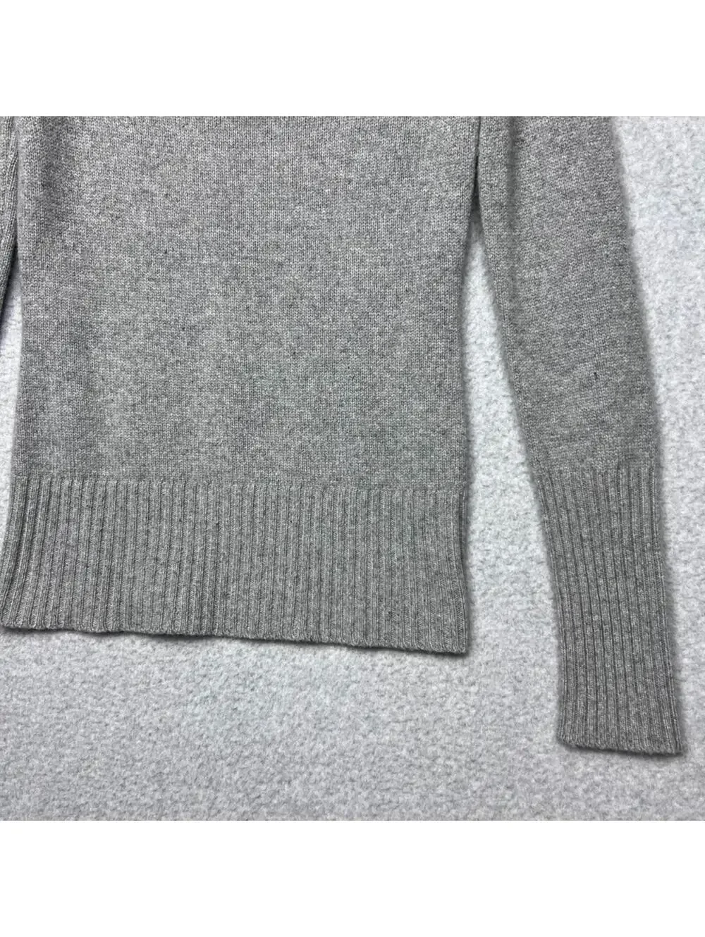 Banana Republic 100% Cashmere Sweater Cowl Neck Gray Cable Knit Quiet Luxury S - Picture 7 of 8